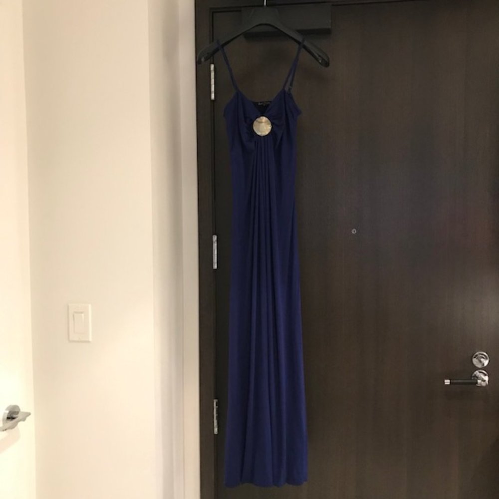 Zen Knits, Maxi Length Summer Dress, Blue, Medium